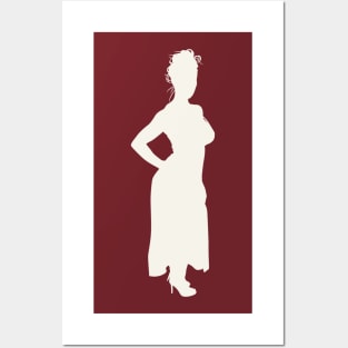 Woman Pop Art White Silhouette Posters and Art